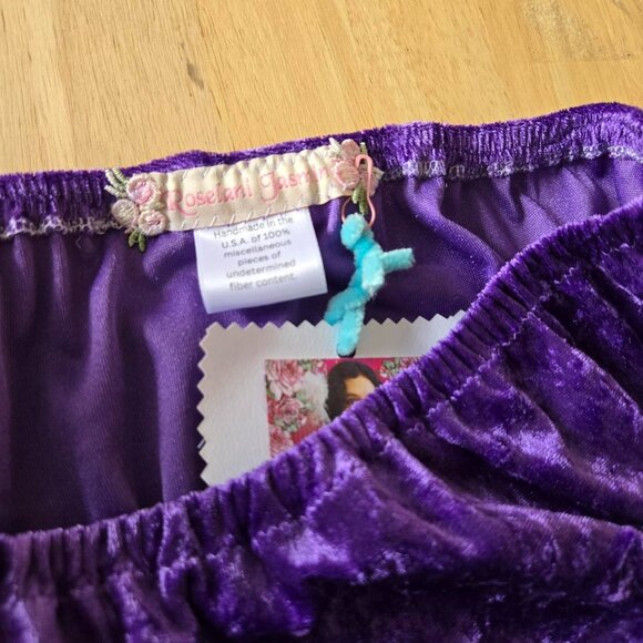 Boho Purple Velvet A-Line Skirt Vintage-Style Midi Length Purple Skirt - Picture 7 of 8